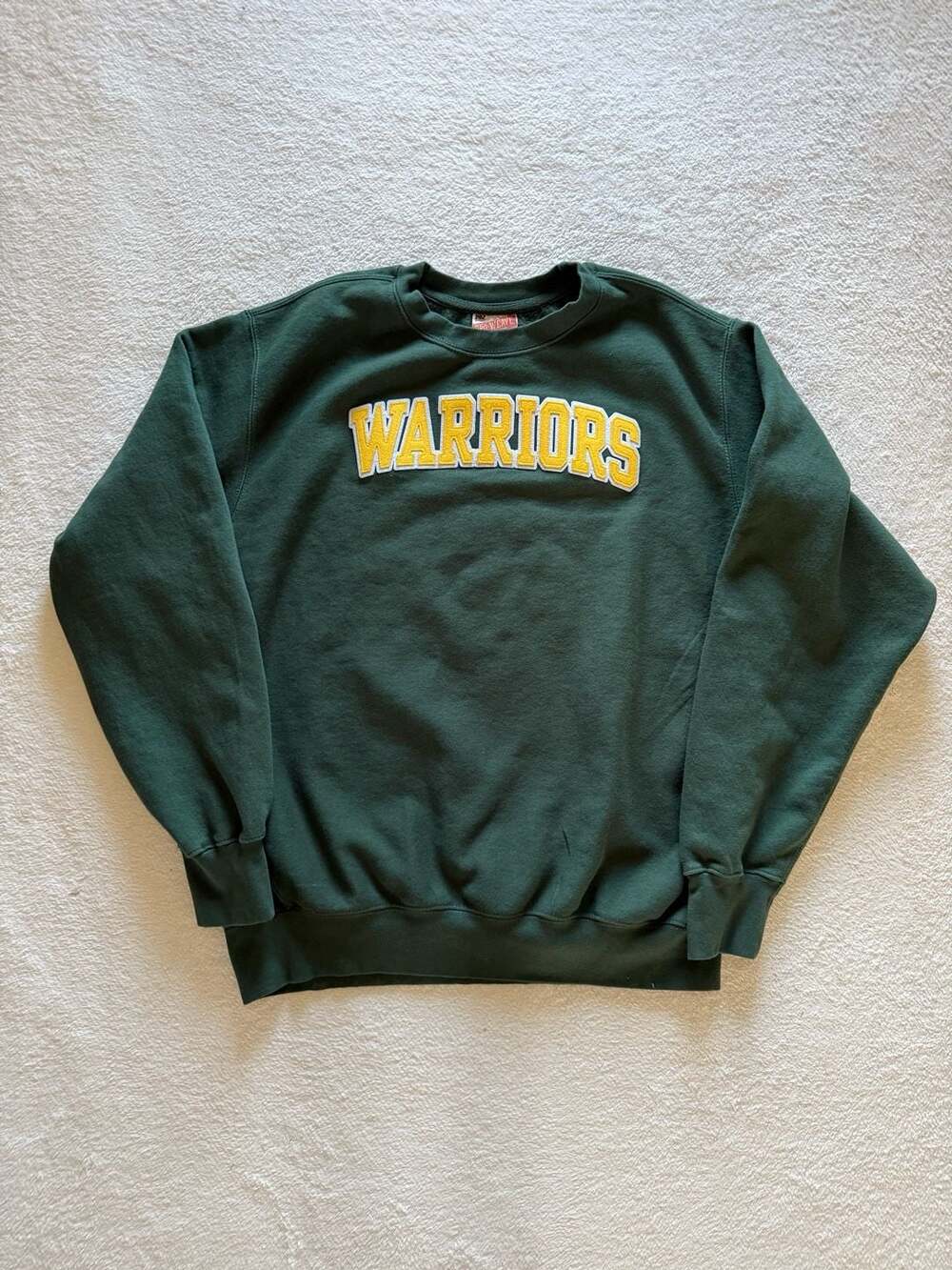 Vintage MV Sport Pro-Weave Warriors Green Sweatshirt Crewneck Size Large